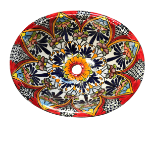 Hndvask - medium - Med farverige blomster og rde detaljer