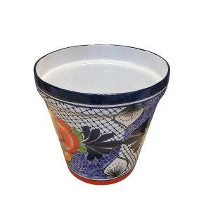 Maceta Vaso 40 - Plantekrukke, dia. 40 cm - Bl kant med net og blomster