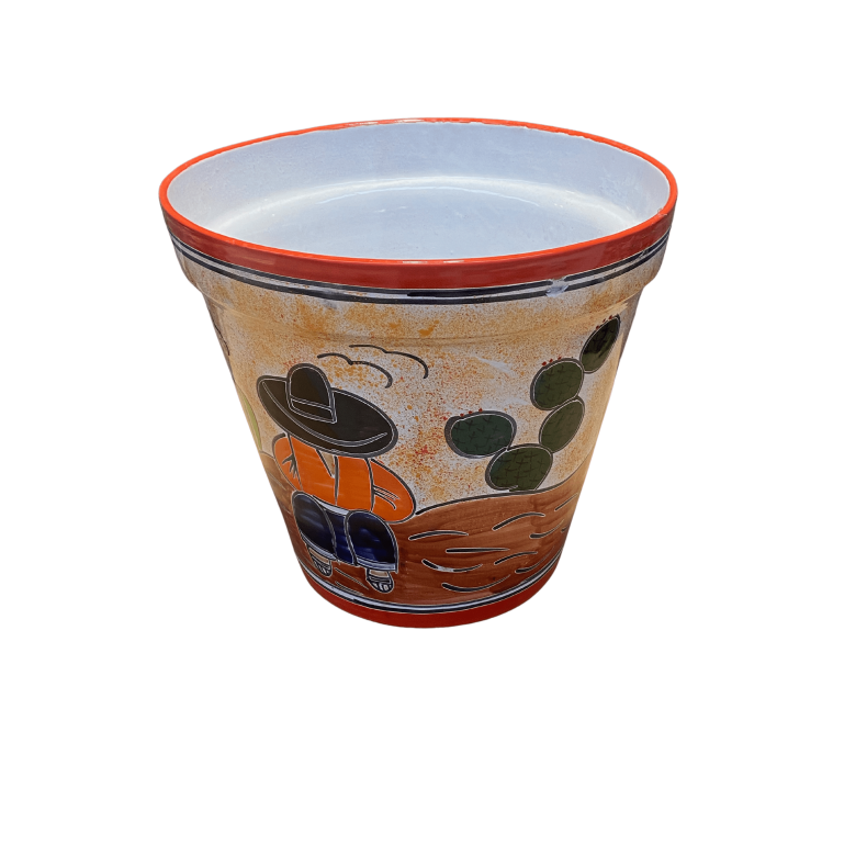 Maceta Vaso 14 - Plantekrukke, dia.14 cm - Mand og kaktus