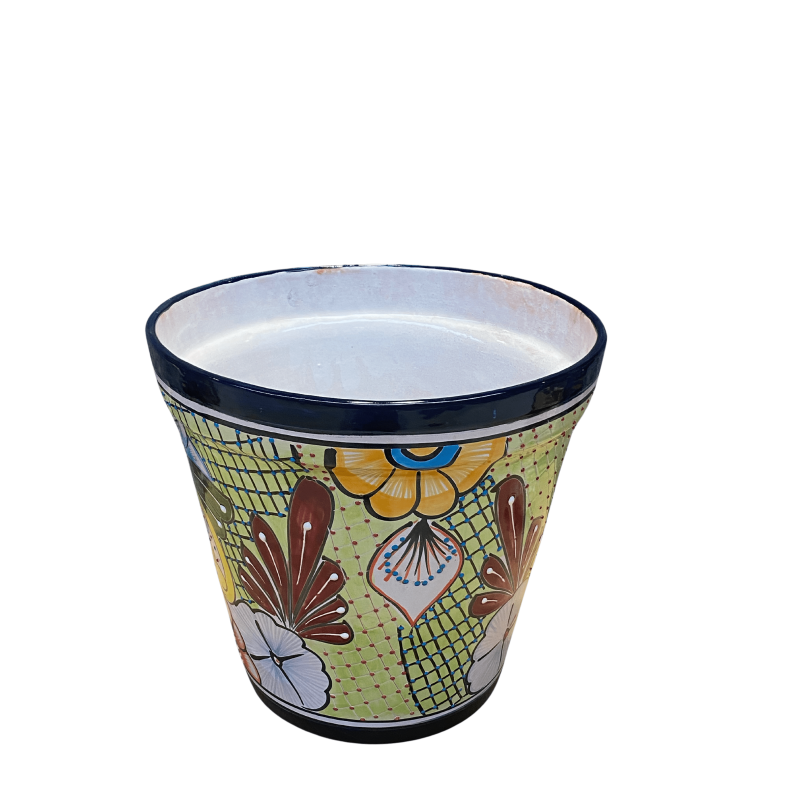 Maceta Vaso 14 - Plantkrukke, dia.14 cm - Bl kant, grn baggrund