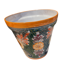 Maceta Vaso 40 - Plantekrukke, dia.40 cm, diameter - orange kant og blomster i flere farver