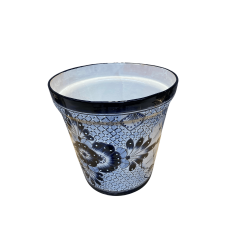 Maceta Vaso 40 - Plantekrukke, dia.40 cm, bl kant og bl blomsterdetaljer