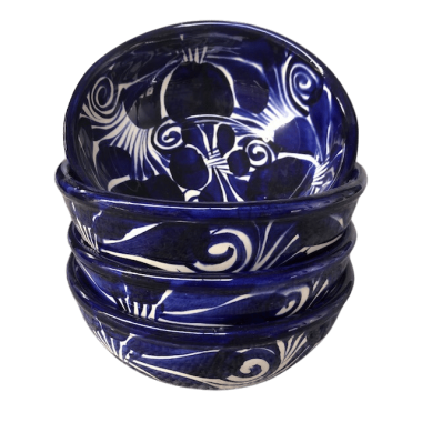 Blå og hvid stel 14,5 cm i diameter