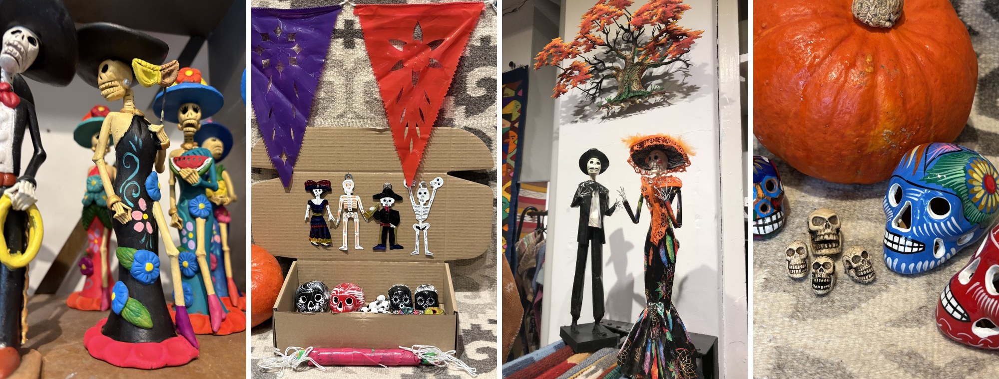 De d&oslash;des dag - Catrinas, sukkerkranier, papel picado og skeletfigurer