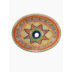 Hndvask - gulige og orange detaljer - Medium