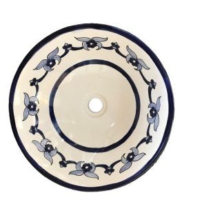 Hndvask ekstra stor - rund - bl/hvide nuancer