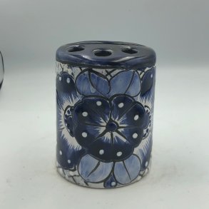 Tandbrstekrus, bl/hvid