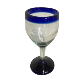 Vinglas med bl� kant