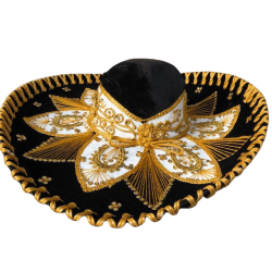 Sombrero - Sort/hvid/guld