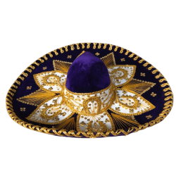 Sombrero - Mrkebl/hvid/guld