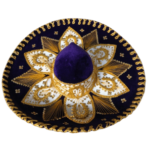 Sombrero - Mrkebl/hvid/guld