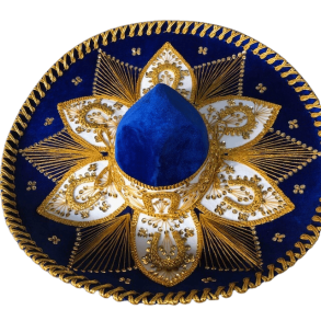 Sombrero - Bl/hvid/guld