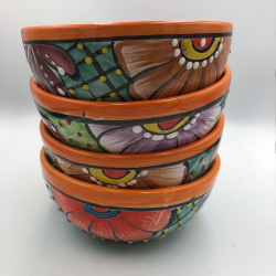 Skle st af 4 stk. - Platos Consumeros - Orange kant