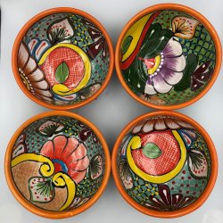 Skle st af 4 stk. - Platos Consumeros - Orange kant