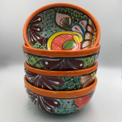 Skle st af 4 stk. - Platos Consumeros - Orange kant