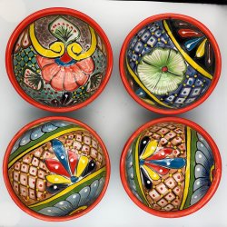 Skle st af 4 stk. - Platos Consumeros - Rd kant