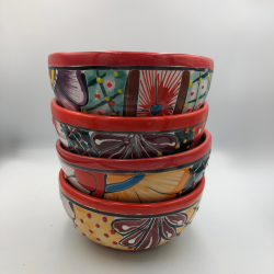 Skle st af 4 stk. - Platos Consumeros - Rd kant