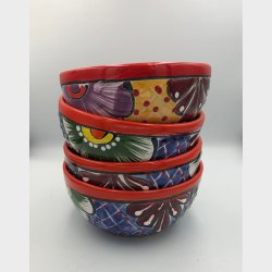 Skle st af 4 stk. - Platos Consumeros - Rd kant