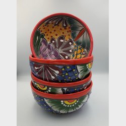 Skle st af 4 stk. - Platos Consumeros - Rd kant