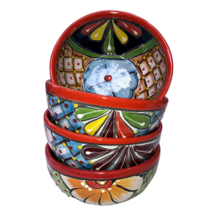 Skle st af 4 stk. - Platos Consumeros - Rd kant