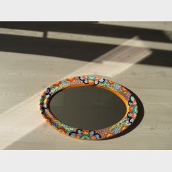 Ovalt spejl  hndmalet Talavera