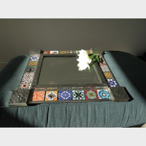 Rektangulrt spejl  blik + Talavera (stor)