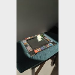 Rektangulrt spejl  blik + Talavera (stor)