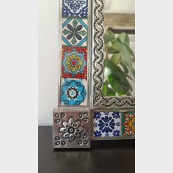 Rektangulrt spejl  blik + Talavera (stor)