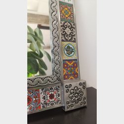 Rektangulrt spejl  blik + Talavera (stor)