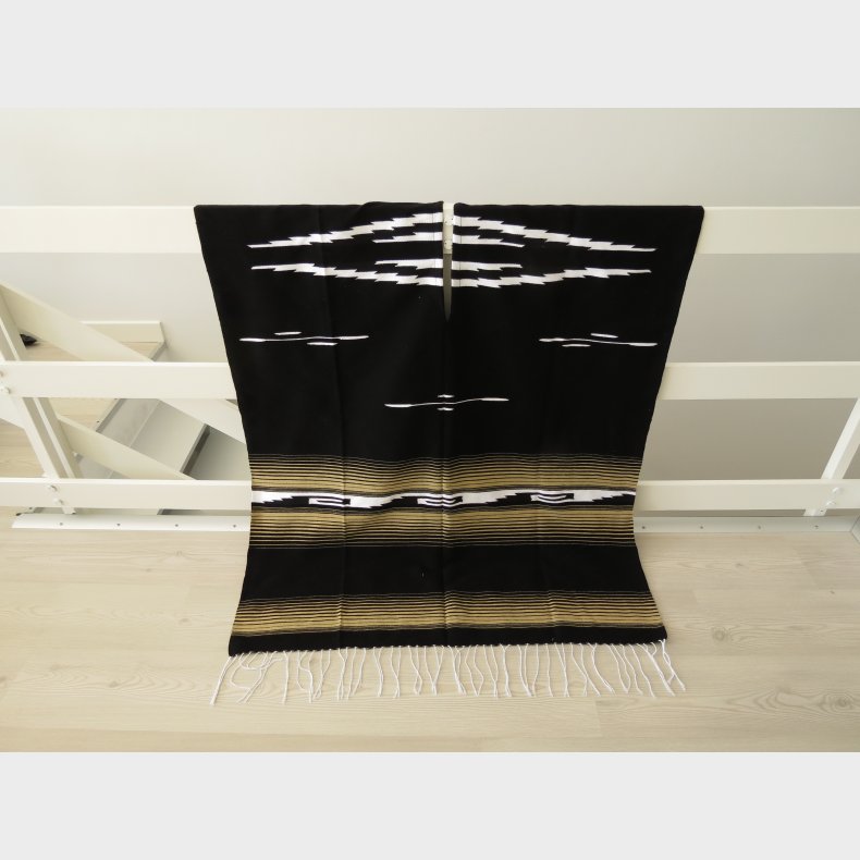 Poncho  sort/guld/hvid