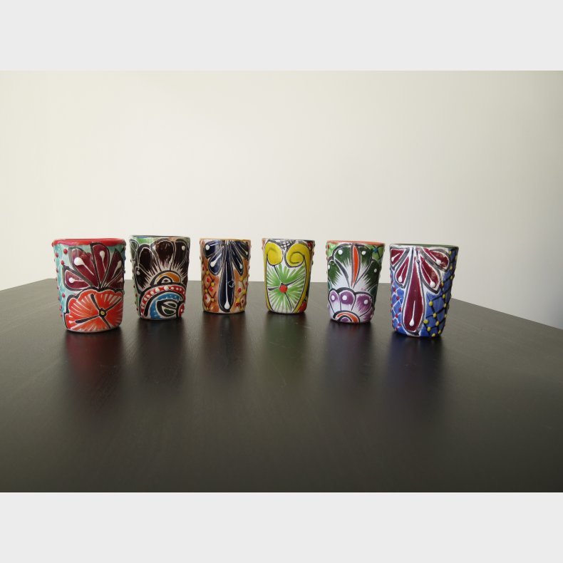 Hndmalede Tequilaglas  st af 6