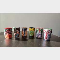 Hndmalede Tequilaglas  st af 6