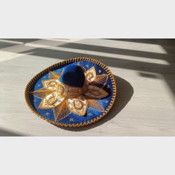 Sombrero Azul  bl med guldbroderi