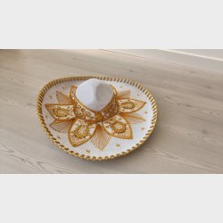 Sombrero Blanco  hvid med guldbroderi