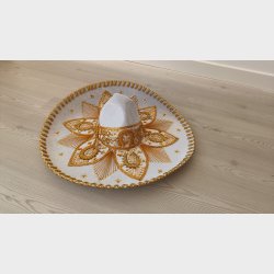 Sombrero Blanco  hvid med guldbroderi