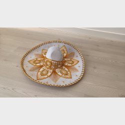 Sombrero Blanco  hvid med guldbroderi