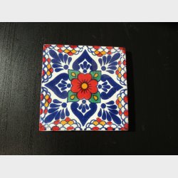 Talavera fliser  bl/rd blomst (1010 cm)