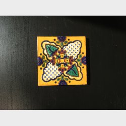 Talavera fliser  gul/grn blomst (1010 cm)