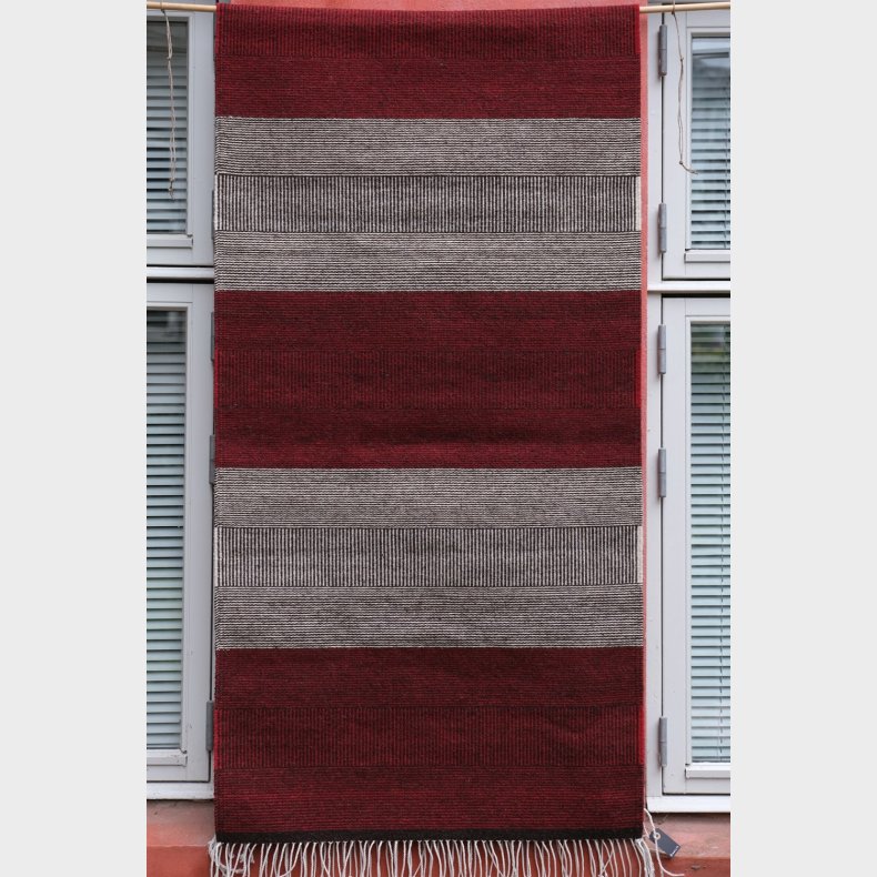 Zapotekisk l�ber 80 x 300 cm � bordeaux/gr�