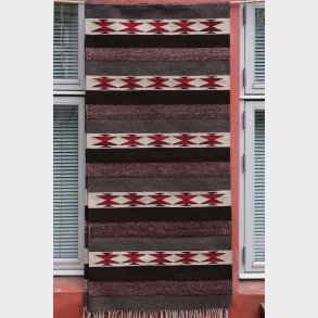 Zapotekisk l�ber 80 x 300 cm � r�d/hvid/sort